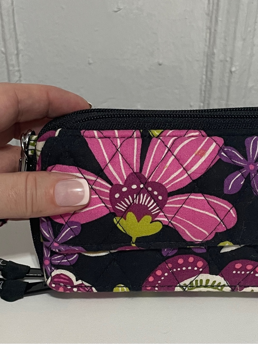 Vera Bradley Pink Floral Phone Wallet Crossbody Wristlet